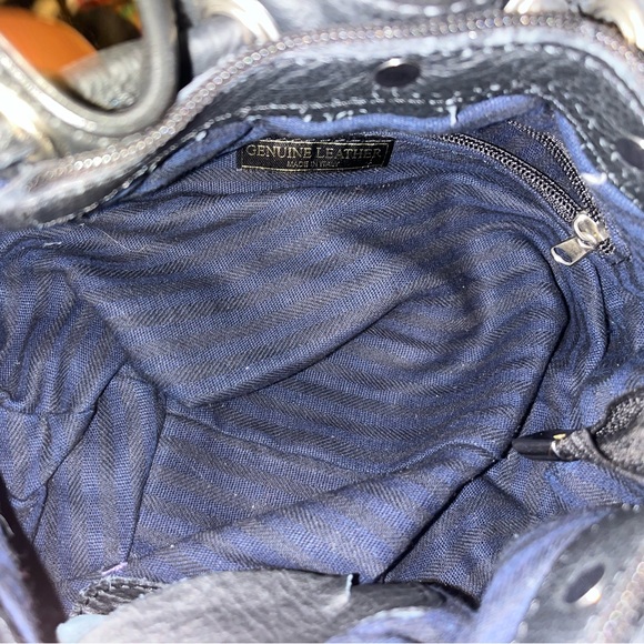 Small Black Leather Satchel - Picture 6 of 6